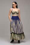 MATI_1 Off White Cotton Striped Tiered Long Skirt Online at Aza Fashions MATI_1_Off White Cotton Striped Tiered Long Skirt _Online_at_Aza_Fashions