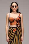 Buy MATI_1 Brown Cotton Fringe Sweetheart Neck Striped Corset And Saree Set Online at Aza Fashions Buy_MATI_1_Brown Cotton Fringe Sweetheart Neck Striped Corset And Saree Set _Online_at_Aza_Fashions