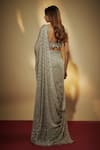 Shop Vana Ethnics Gray Chinon Mirrors, Sequins Sweetheart Neck And Embroidered Saree With Blouse at Aza Fashions Shop_Vana Ethnics_Gray Chinon Mirrors, Sequins Sweetheart Neck And Embroidered Saree With Blouse _at_Aza_Fashions