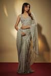 Buy Vana Ethnics Gray Chinon Mirrors, Sequins Sweetheart Neck And Embroidered Saree With Blouse at Aza Fashions Buy_Vana Ethnics_Gray Chinon Mirrors, Sequins Sweetheart Neck And Embroidered Saree With Blouse _at_Aza_Fashions