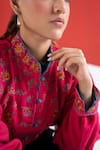 Shop TA’Assur Fuchsia Wool Embroidery Mandarin Collar Rupsi Floral Jacket Online at Aza Fashions Shop_TA’Assur_Fuchsia Wool Embroidery Mandarin Collar Rupsi Floral Jacket _Online_at_Aza_Fashions