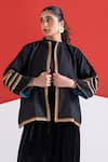 Buy TA’Assur Black Wool Embroidery, Sequins Mandarin Collar Zainaab Jacket at Aza Fashions Buy_TA’Assur_Black Wool Embroidery, Sequins Mandarin Collar Zainaab Jacket _at_Aza_Fashions