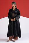 Buy_TA’Assur_Black Embroidery, Zari V-neck Nikhar Phiran Kurta _Online_at_Aza_Fashions