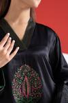 Shop_TA’Assur_Black Embroidery, Zari V-neck Nikhar Phiran Kurta 