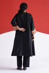 Shop_TA’Assur_Black Wool Sequins, Embroidery Round Neck Soophiya Embellished Phiran Kurta _at_Aza_Fashions
