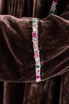 Buy TA’Assur Brown Velvet Embroidery, Sequins, Beads Split V-neck Eza Phiran Kurta Online at Aza Fashions Buy_TA’Assur_Brown Velvet Embroidery, Sequins, Beads Split V-neck Eza Phiran Kurta _Online_at_Aza_Fashions