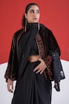 Buy_TA’Assur_Black Silk Fiza Saree _Online_at_Aza_Fashions