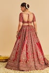 Shop_Sheetal Batra_Red , Organza Embroidery, Zari, Sequins Mahanoor Bridal Lehenga Set _at_Aza_Fashions