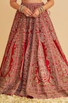 Shop_Sheetal Batra_Red , Organza Embroidery, Zari, Sequins Mahanoor Bridal Lehenga Set _Online_at_Aza_Fashions