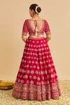 Shop_Sheetal Batra_Pink , Organza Embroidery, Zari V-neck Maira Raw Lehenga Set _at_Aza_Fashions