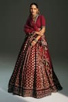 Buy_Mahima Mahajan_Red Chanderi , Organza Embroidery, Laxmi Hand Bridal Lehenga Set _at_Aza_Fashions