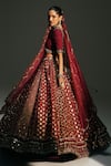Buy_Mahima Mahajan_Red Chanderi , Organza Embroidery, Laxmi Hand Bridal Lehenga Set 