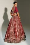 Shop_Mahima Mahajan_Red Chanderi , Organza Embroidery, Laxmi Hand Bridal Lehenga Set _at_Aza_Fashions