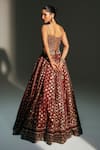 Shop_Mahima Mahajan_Red , , , Organza Mala Hand Kali Lehenga Set _at_Aza_Fashions