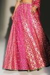 Shop Mahima Mahajan Pink Chanderi , Organza Embroidery, Zari, Sri Hand Lehenga Set Online at Aza Fashions Shop_Mahima Mahajan_Pink Chanderi , Organza Embroidery, Zari, Sri Hand Lehenga Set _Online_at_Aza_Fashions
