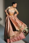 Buy Mahima Mahajan Blush , , , Organza Farah Hand Lehenga Set Buy_Mahima Mahajan_Blush , , , Organza Farah Hand Lehenga Set