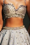 Buy Mahima Mahajan Gray Chanderi , , Brocade, Organza Leela Hand Kali Lehenga Set Buy_Mahima Mahajan_Gray Chanderi , , Brocade, Organza Leela Hand Kali Lehenga Set