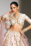 Buy Mahima Mahajan Blush , , , Organza Fariha Hand Lehenga Set Buy_Mahima Mahajan_Blush , , , Organza Fariha Hand Lehenga Set
