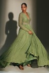 Mahima Mahajan Green Georgette, Silk Organza Embroidery Chaya Hand Anarkali With Dupatta Online at Aza Fashions Mahima Mahajan_Green Georgette, Silk Organza Embroidery Chaya Hand Anarkali With Dupatta _Online_at_Aza_Fashions