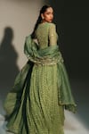 Shop Mahima Mahajan Green Georgette, Silk Organza Embroidery Chaya Hand Anarkali With Dupatta at Aza Fashions Shop_Mahima Mahajan_Green Georgette, Silk Organza Embroidery Chaya Hand Anarkali With Dupatta _at_Aza_Fashions
