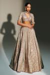 Mahima Mahajan Gray Chanderi, Organza, Embroidery, Beads, Noorah Hand Lehenga Set Online at Aza Fashions Mahima Mahajan_Gray Chanderi, Organza, Embroidery, Beads, Noorah Hand Lehenga Set _Online_at_Aza_Fashions