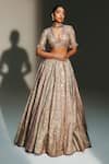 Buy Mahima Mahajan Gray Chanderi, Organza, Embroidery, Beads, Noorah Hand Lehenga Set Online at Aza Fashions Buy_Mahima Mahajan_Gray Chanderi, Organza, Embroidery, Beads, Noorah Hand Lehenga Set _Online_at_Aza_Fashions
