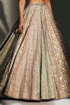 Shop Mahima Mahajan Gray Chanderi, Organza, Embroidery, Beads, Noorah Hand Lehenga Set Online Shop_Mahima Mahajan_Gray Chanderi, Organza, Embroidery, Beads, Noorah Hand Lehenga Set _Online