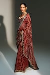 Buy_Mahima Mahajan_Red Georgette, Chanderi Silk Yamini Hand Pre-draped Saree With Corset 