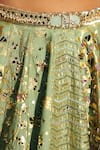 Mahima Mahajan Green Chanderi , Organza Embroidery, Sita Hand Kali Lehenga Set Online Mahima Mahajan_Green Chanderi , Organza Embroidery, Sita Hand Kali Lehenga Set _Online