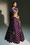Mahima Mahajan Purple Chanderi , Organza, , Chanderi, Shubhi Hand Lehenga Set Online at Aza Fashions Mahima Mahajan_Purple Chanderi , Organza, , Chanderi, Shubhi Hand Lehenga Set _Online_at_Aza_Fashions