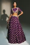 Mahima Mahajan Purple Chanderi , Organza, , Chanderi, Shubhi Hand Lehenga Set at Aza Fashions Mahima Mahajan_Purple Chanderi , Organza, , Chanderi, Shubhi Hand Lehenga Set _at_Aza_Fashions