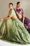 Shop Mahima Mahajan Purple Chanderi , Organza, , Chanderi, Shubhi Hand Lehenga Set Shop_Mahima Mahajan_Purple Chanderi , Organza, , Chanderi, Shubhi Hand Lehenga Set