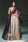 Buy Mahima Mahajan Gray Chanderi Embroidery, Sequins, Zari, Tassels Chandani Hand Kali Lehenga Set at Aza Fashions Buy_Mahima Mahajan_Gray Chanderi Embroidery, Sequins, Zari, Tassels Chandani Hand Kali Lehenga Set _at_Aza_Fashions