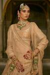 Buy_Sheetal Batra_Gold , Organza Embroidery, Zari, Sequins Round Neck Aaliya Lehenga Set _Online_at_Aza_Fashions