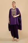 Buy Prisho Purple Sequins, Zari, Embroidery Round Neck Zardozi Kaftan With Pant Online at Aza Fashions Buy_Prisho_Purple Sequins, Zari, Embroidery Round Neck Zardozi Kaftan With Pant _Online_at_Aza_Fashions