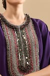 Shop Prisho Purple Sequins, Zari, Embroidery Round Neck Zardozi Kaftan With Pant Online at Aza Fashions Shop_Prisho_Purple Sequins, Zari, Embroidery Round Neck Zardozi Kaftan With Pant _Online_at_Aza_Fashions