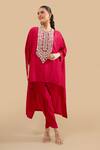 Buy Prisho Red Embroidery, Beads Round Neck Thread Kaftan With Pant at Aza Fashions Buy_Prisho_Red Embroidery, Beads Round Neck Thread Kaftan With Pant _at_Aza_Fashions