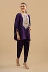 Buy Prisho Purple Embroidery, Sequins, Beads Round Neck Threadwork Kaftan With Pant Online at Aza Fashions Buy_Prisho_Purple Embroidery, Sequins, Beads Round Neck Threadwork Kaftan With Pant _Online_at_Aza_Fashions