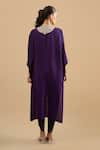 Shop Prisho Purple Embroidery, Sequins, Beads Round Neck Threadwork Kaftan With Pant at Aza Fashions Shop_Prisho_Purple Embroidery, Sequins, Beads Round Neck Threadwork Kaftan With Pant _at_Aza_Fashions