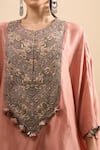 Buy Prisho Peach Embroidery, Tassels Round Neck Kaftan With Pant Online at Aza Fashions Buy_Prisho_Peach Embroidery, Tassels Round Neck Kaftan With Pant _Online_at_Aza_Fashions