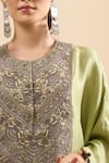 Prisho Green Embroidery, Pom-poms Round Neck Resham Kaftan With Pant at Aza Fashions Prisho_Green Embroidery, Pom-poms Round Neck Resham Kaftan With Pant _at_Aza_Fashions
