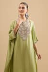 Buy Prisho Green Embroidery, Beads, Metallic Thread Round Moti Resham Kaftan With Pant Online at Aza Fashions Buy_Prisho_Green Embroidery, Beads, Metallic Thread Round Moti Resham Kaftan With Pant _Online_at_Aza_Fashions
