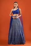 Buy Seema Gujral Blue Net Embroidery, Metallic Thread, Sequins Lehenga With Blouse at Aza Fashions Buy_Seema Gujral_Blue Net Embroidery, Metallic Thread, Sequins Lehenga With Blouse _at_Aza_Fashions