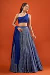 Buy Seema Gujral Blue Net Embroidery, Metallic Thread, Sequins Lehenga With Blouse Online at Aza Fashions Buy_Seema Gujral_Blue Net Embroidery, Metallic Thread, Sequins Lehenga With Blouse _Online_at_Aza_Fashions