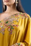 Buy Anamika Khanna Yellow Embroidery, Sequins, Zari Off-shoulder, Bandeau Kurta Draped Skirt Set Online at Aza Fashions Buy_Anamika Khanna_Yellow Embroidery, Sequins, Zari Off-shoulder, Bandeau Kurta Draped Skirt Set _Online_at_Aza_Fashions