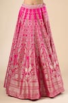 Rajdeep Ranawat_Fuchsia Silk, Brocade Diksha Leela Banarasi Lehenga Set With Knotted Top _at_Aza_Fashions