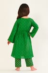 Shop_Tiny Pants_Green Cotton, Silk Embroidery Anarkali With Pant _at_Aza_Fashions