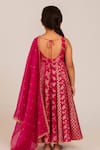 Shop_Tiny Pants_Fuchsia Chanderi Cotton Embroidery, Zari Anarkali With Dupatta _at_Aza_Fashions