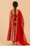 Shop_Tiny Pants_Red Chanderi Cotton Embroidery, Tassels, Sequins, Stones Anarkali With Dupatta _at_Aza_Fashions