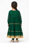 Shop_Tiny Pants_Emerald Green Chanderi Cotton, Georgette Zari Embroidered Anarkali Set _at_Aza_Fashions